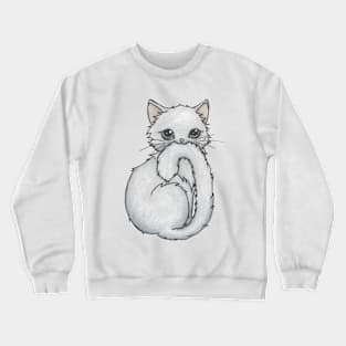 Cute Fluffy Kitten, Grey Crewneck Sweatshirt